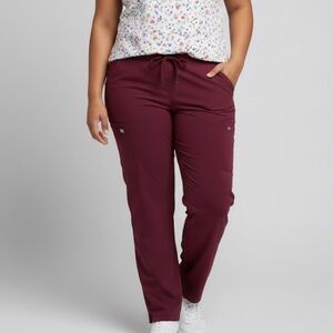 ADAR Burgundy Scrub Pants with Stretch XXL